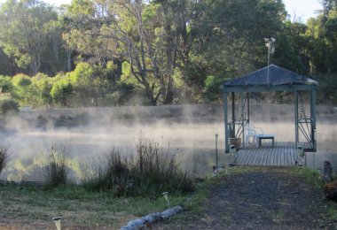 Summer mist on the lake